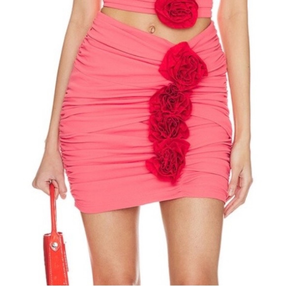 NWT Atoir Deja Vu Rosette Ruched Skirt in Azalea Pink US Size 10